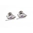 White Gold & Amethyst Eye Earrings